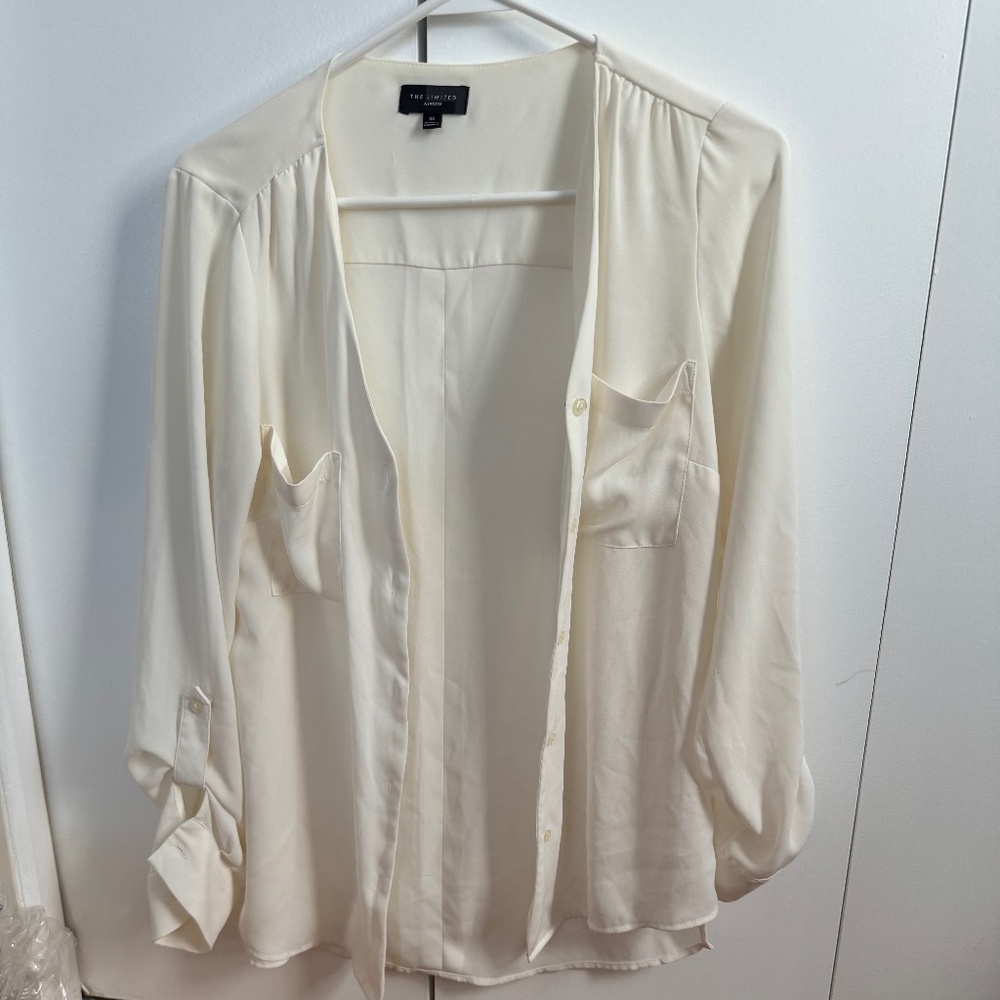 The Limited Cream Button Up Blouse Size XS